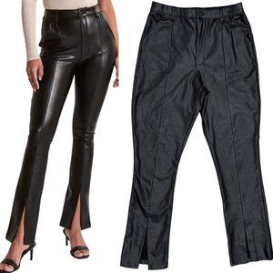 Abercrombie & Fitch The Skinny Ultra High Rise Faux Leather Ankle Slit Pants